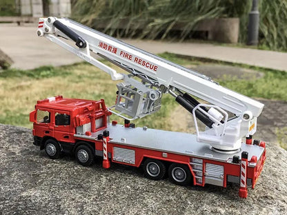 Miniatura de Caminhão-Grua de Bombeiros em Metal