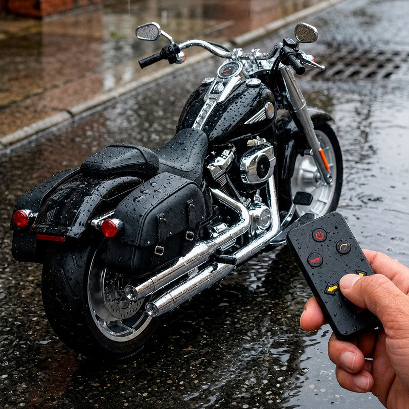 Harley Fat Boy 1:6 com Controle Remoto e Efeitos Realistas