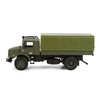 Caminhão Militar Verde – Miniatura 1:36 com Capota Removível