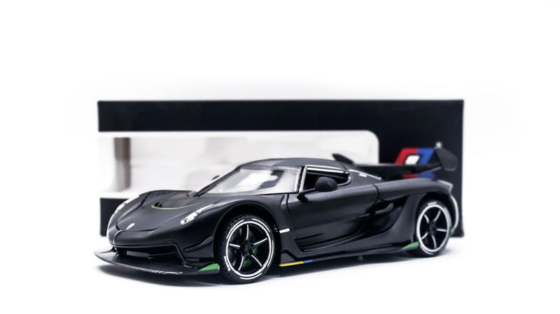 Koenigsegg Jesko 1:24 – Miniatura de Luxo com Iluminação e Som