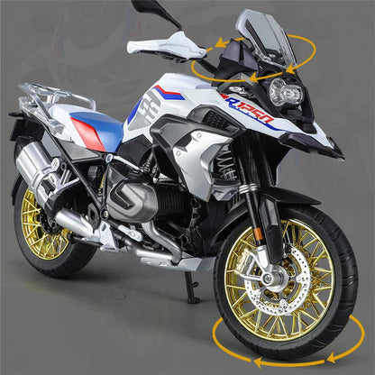 Miniatura Gigante de BMW R1250 GS ADV com Alforjes em Escala 1:9
