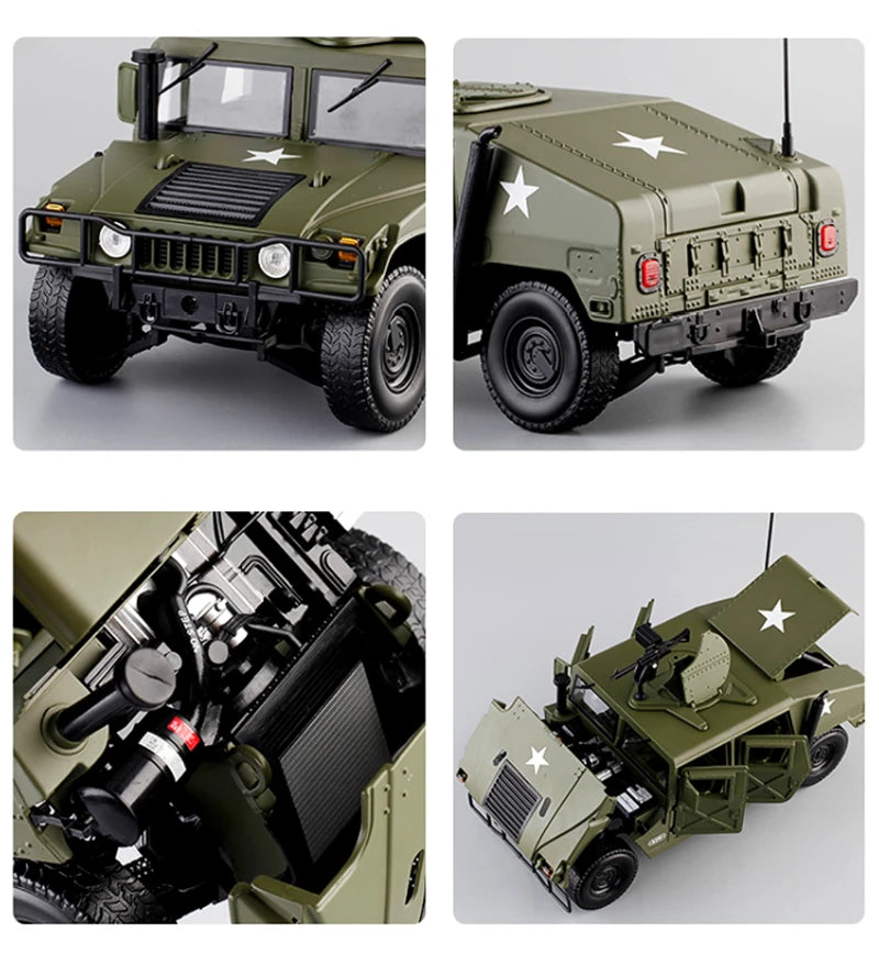 Humvee Militar KDW – Miniatura 1:18 de Alta Precisão