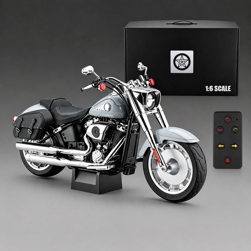 Harley Fat Boy 1:6 com Controle Remoto e Efeitos Realistas