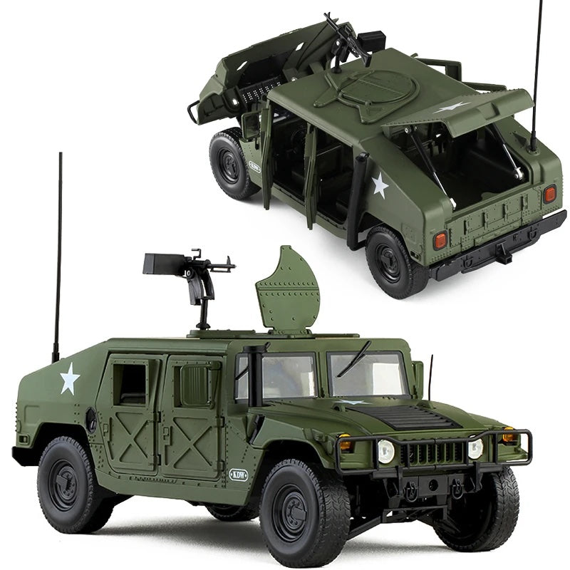 Humvee Militar KDW – Miniatura 1:18 de Alta Precisão