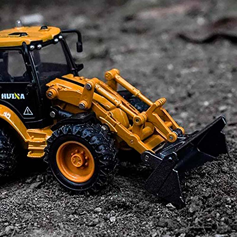 Miniatura de Retroescavadeira em Metal HUINA